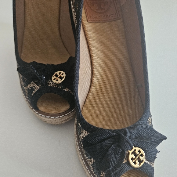Tory Burch Jackie 110MM Espadrille Leopard Peep Toe Wedge 6.5 - Picture 3 of 12